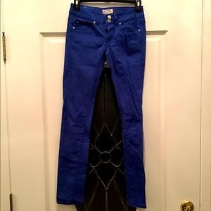 Royal blue stretchy jeans